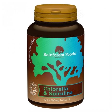 Rainforest Foods BIO Chlorella és Spirulina 300db 500mg tabletta