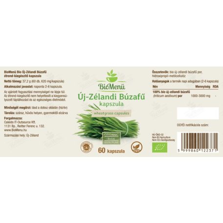 BioMenü BIO Új-Zélandi Búzafű 60 kapszula
