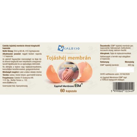 Caleido Tojáshéj Membrán 60 kapszula összetevők