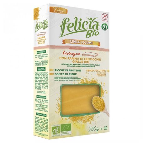 Felicia BIO Sárga Lencse Lasagne Gluténmentes Tészta 250g 