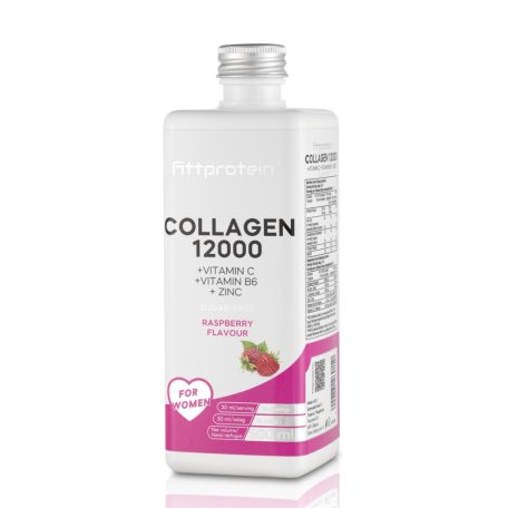 Fittprotein Collagen 12000 +Vitamin C Cukormentes - Málna íz