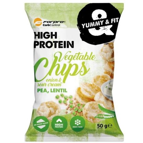 Forpro Protein Vegetable Chips - onion & sour cream 1 karton (50gx15db)