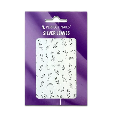 Körömmatrica - Silver Leaves - Perfect Nails