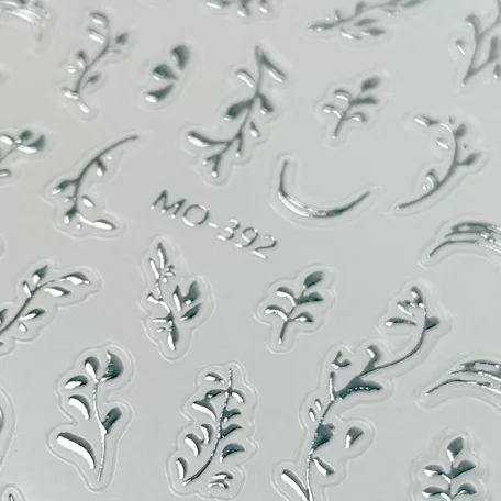 Körömmatrica - Silver Leaves - Perfect Nails