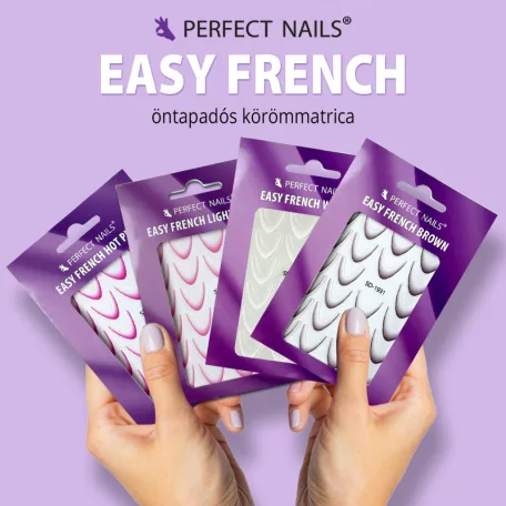 Körömmatrica - Easy French White Mini - Perfect Nails