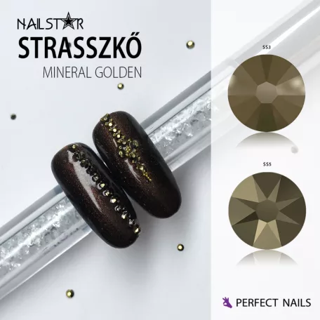 Nailstar strasszkő SS3 - Mineral Golden 20db - Perfect Nails