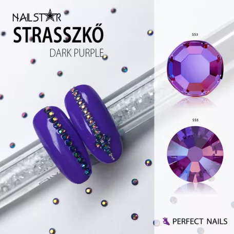 Nailstar strasszkő SS5 - Dark Purple AB 20db - Perfect Nails