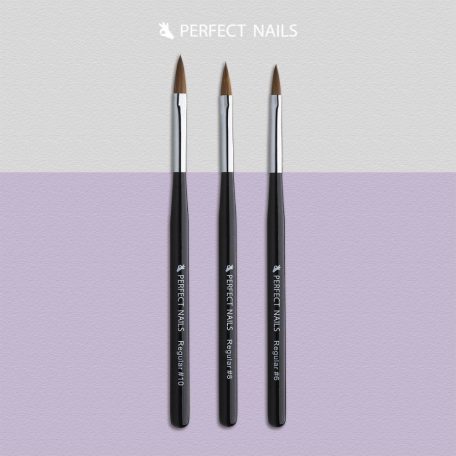 Porcelán Polygel Műkörömépítő Ecset - Wood Acryl - Regular #10 - Perfect Nails