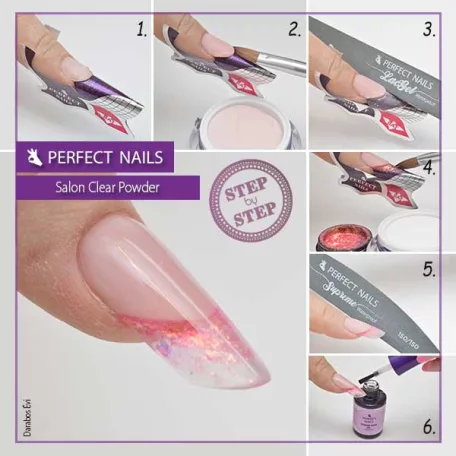 Átlátszó műkörömépítő porcelánpor - Salon Clear Powder - 50ml - Perfect Nails