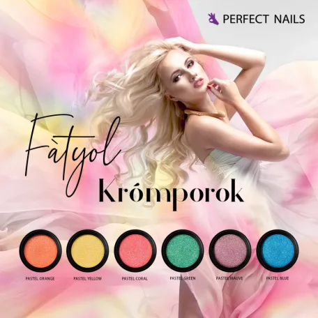 Chrome Powder - Körömdíszítő Fátyol Krómpor - Pasztell Citrom - Perfect Nails