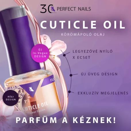 Körömápoló olaj Eper illattal - Cuticle Oil - Strawberry 15ml - Perfect Nails
