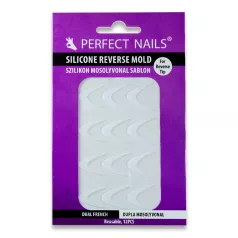   Szilikon Mosolyvonal sablon Reverse TIP Technikához - Dupla Mosolyvonal - 12db - Perfect Nails