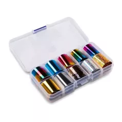 Transzferfólia Készlet - Rainbow - 10db - Perfect Nails