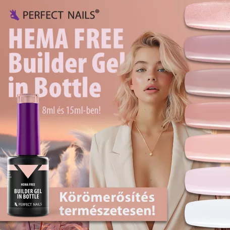 HEMA FREE Builder Gel in Bottle - Színezett üveges építőzselé 15ml - Light Peach - Perfect Nails