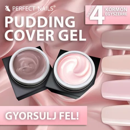 Pudding Cover Gel - Építőzselé - Cover Tan 15g  - Perfect Nails