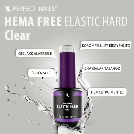 Elastic Hard Base Gel - Hema Free Erősített Gél Lakk Alap - Clear - 15ml - Perfect Nails