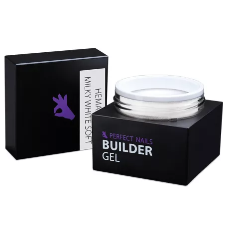 Milky White Soft Builder Gel - Hema Free Építőzselé 50g - Perfect Nails