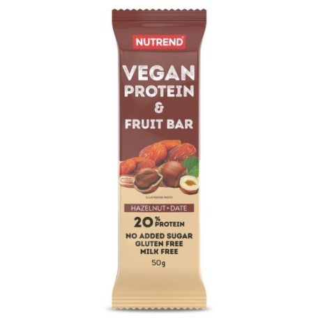Nutrend Vegan Protein Fruit Bar - Hazelnut-Date 1 karton (50gx20db)