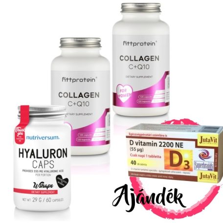 Fittprotein Collagen C+Q10 (2db) + WSHAPE Hyaluron + Jutavit D-vitamin 2200NE + INGYENES Kiszállítás