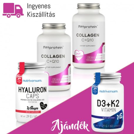 Fittprotein Collagen C+Q10 (2db) + WSHAPE Hyaluron + D3+K2 60 kapszula