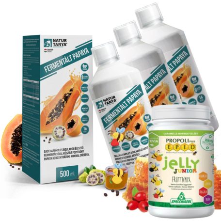 Natur Tanya Fermentált Papaya (3db) + Jelly Junior Gyermek Immuntámogató (1db) Csomag