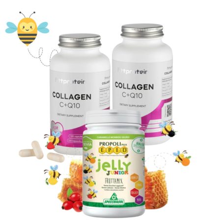 Fittprotein Collagen C+Q10 Duopack + Meglepi Jelly junior Gyermekeknek