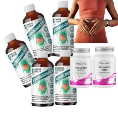   3 Féle Rost + Kollagén Csomag - Vegán BÉLRADÍR Plusz 480ml (5db) + Fittprotein Collagen 4YOU (2db)