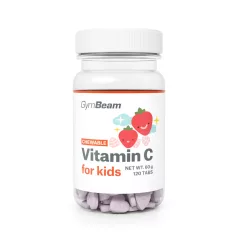   C-vitamin rágótabletta gyerekeknek - 120 tabletta - eper - GymBeam