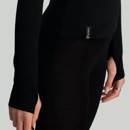 MERINO I hosszú ujjú női póló Black - XS - fekete - STRIX - GymBeam