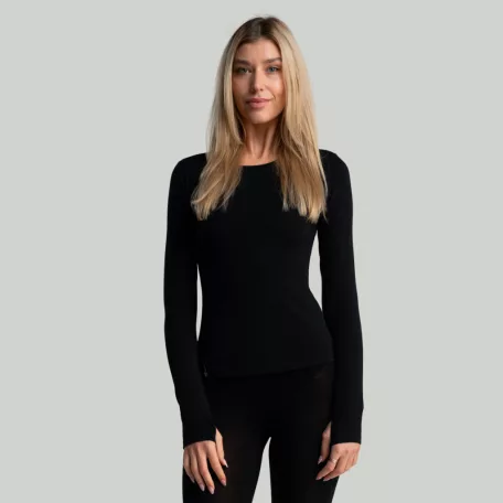 MERINO I hosszú ujjú női póló Black - XS - fekete - STRIX - GymBeam
