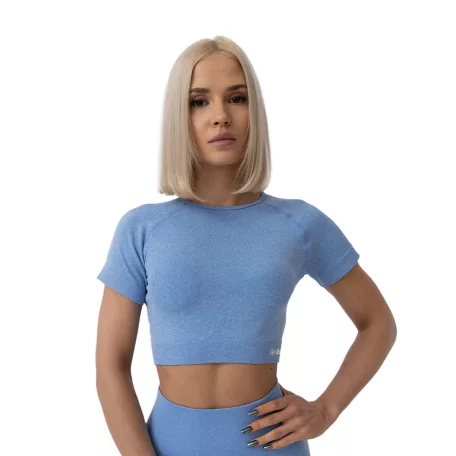 FLO női Crop Top Blue - XL - kék - GymBeam