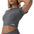 FLO női Crop Top Grey - XL - szürke - GymBeam