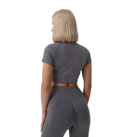 FLO női Crop Top Grey - XL - szürke - GymBeam