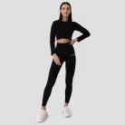 FLO Ribbed női Crop Top Black - L - fekete - GymBeam
