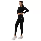 FLO Ribbed női Crop Top Black - L - fekete - GymBeam