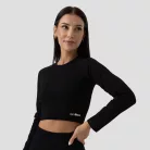 FLO Ribbed női Crop Top Black - XL - fekete - GymBeam