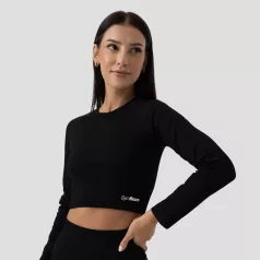 FLO Ribbed női Crop Top Black - XL - fekete - GymBeam