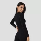 FLO Ribbed női Crop Top Black - XL - fekete - GymBeam