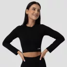 FLO Ribbed női Crop Top Black - XL - fekete - GymBeam