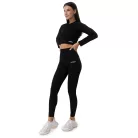 FLO Ribbed női Crop Top Black - XL - fekete - GymBeam