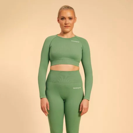 Hyper Crop Top Olivine - L - zöld - BeastPink - GymBeam