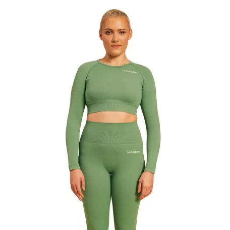 Hyper Crop Top Olivine - L - zöld - BeastPink - GymBeam