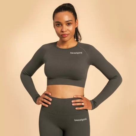 Hyper Crop Top Shadow - L - szürke - BeastPink - GymBeam