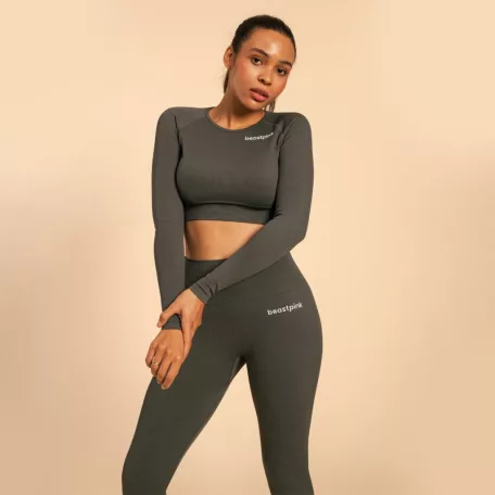 Hyper Crop Top Shadow - L - szürke - BeastPink - GymBeam