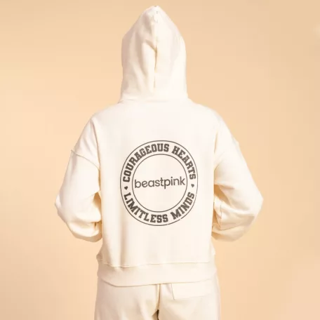 Serenity női kapucnis pulóver Ivory - XS - krém - BeastPink - GymBeam