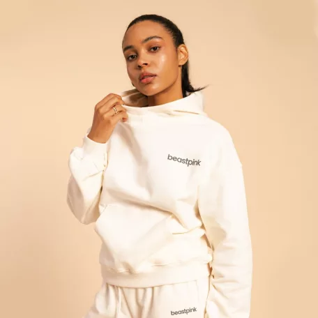 Serenity női kapucnis pulóver Ivory - M - krém - BeastPink - GymBeam