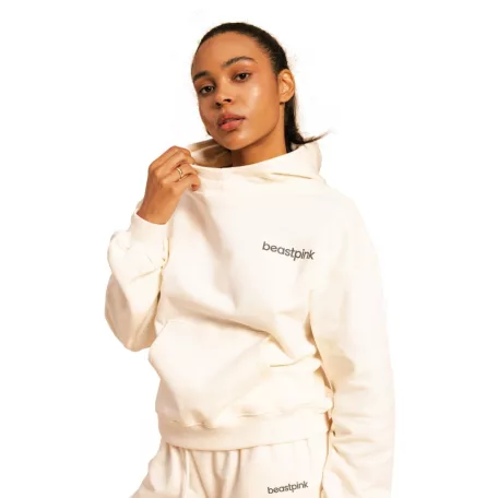 Serenity női kapucnis pulóver Ivory - M - krém - BeastPink - GymBeam