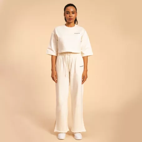 Cropped Serenity női póló Ivory - S - krém - BeastPink - GymBeam