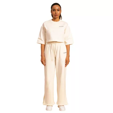 Cropped Serenity női póló Ivory - S - krém - BeastPink - GymBeam