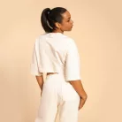 Cropped Serenity női póló Ivory - M - krém - BeastPink - GymBeam